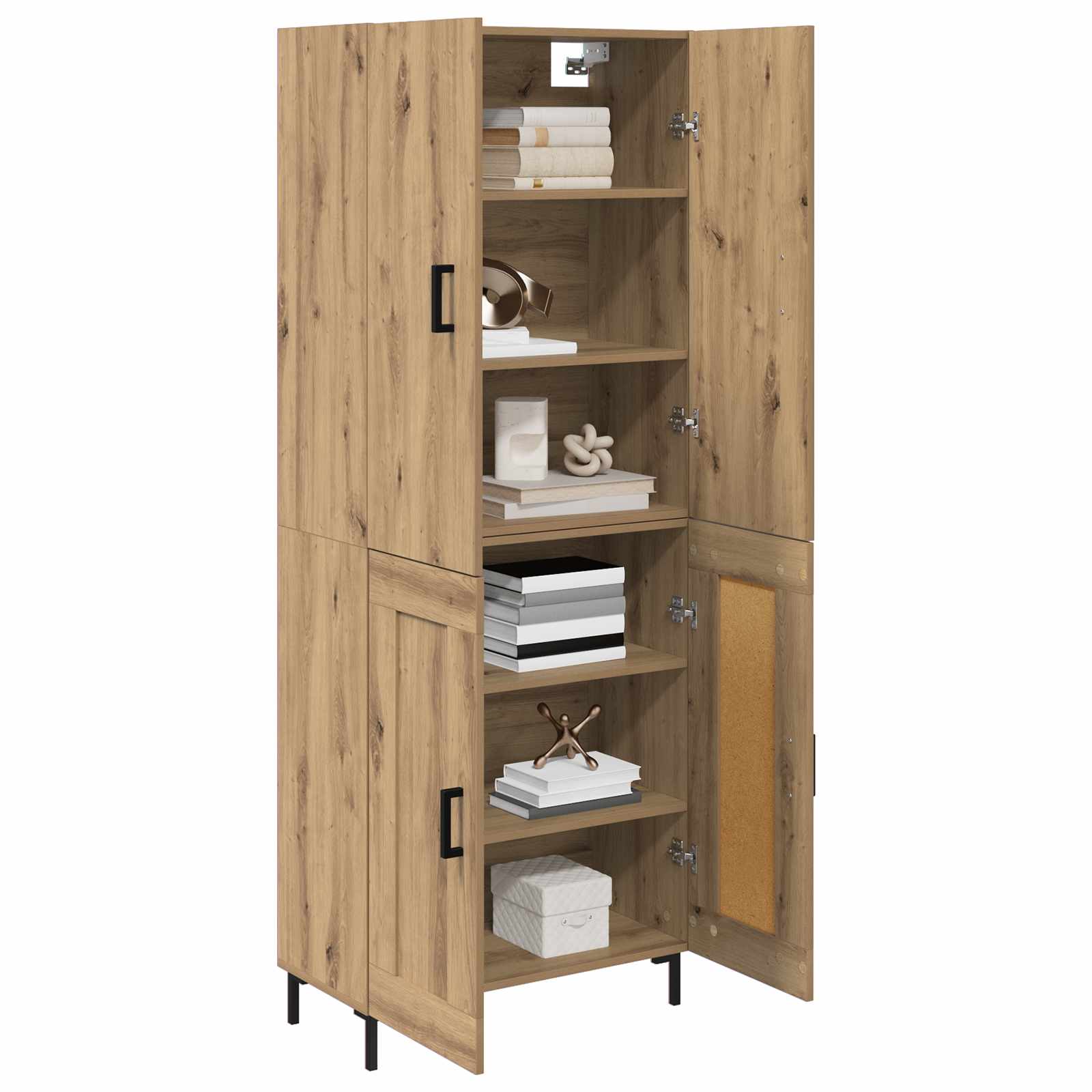 Highboard Artisan Eiken 69,5 x 34 x 180 cm Bewerkt hout – afbeelding 3