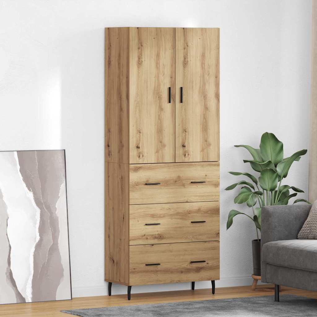 Hoge kast 2 pcs Artisan Eiken 69,5 x 34 x 180 cm Bewerkt hout
