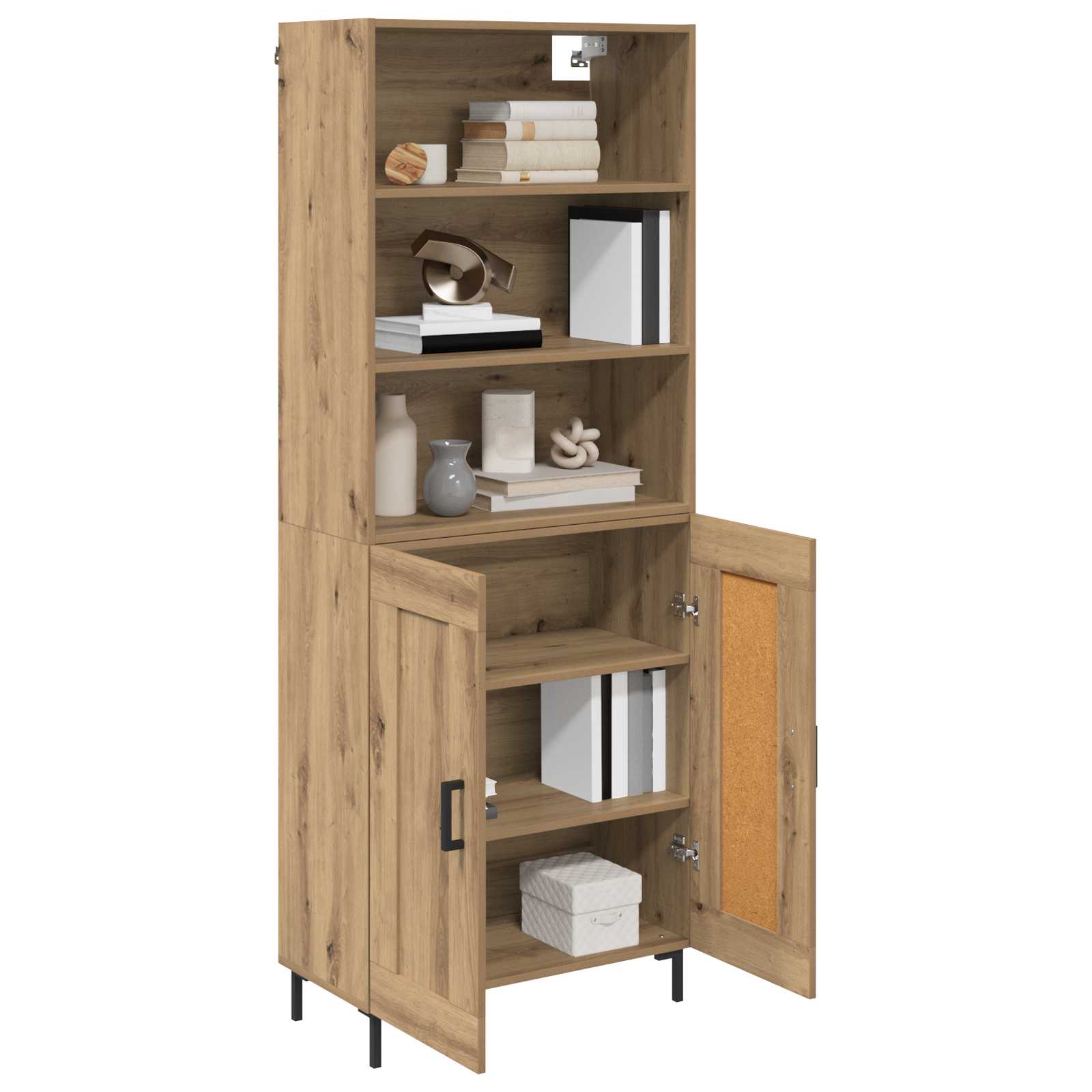 Hoge kast Artisan Eiken 69,5 x 34 x 180 cm Bewerkt hout – afbeelding 3