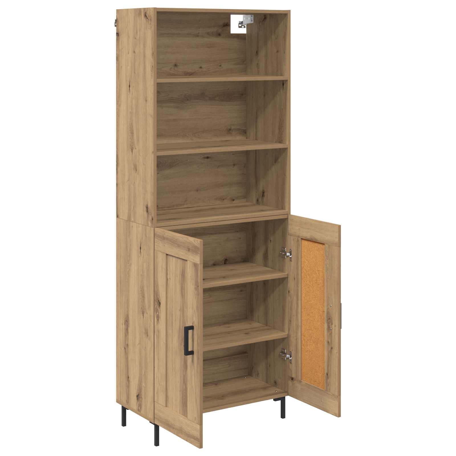Hoge kast Artisan Eiken 69,5 x 34 x 180 cm Bewerkt hout – afbeelding 5