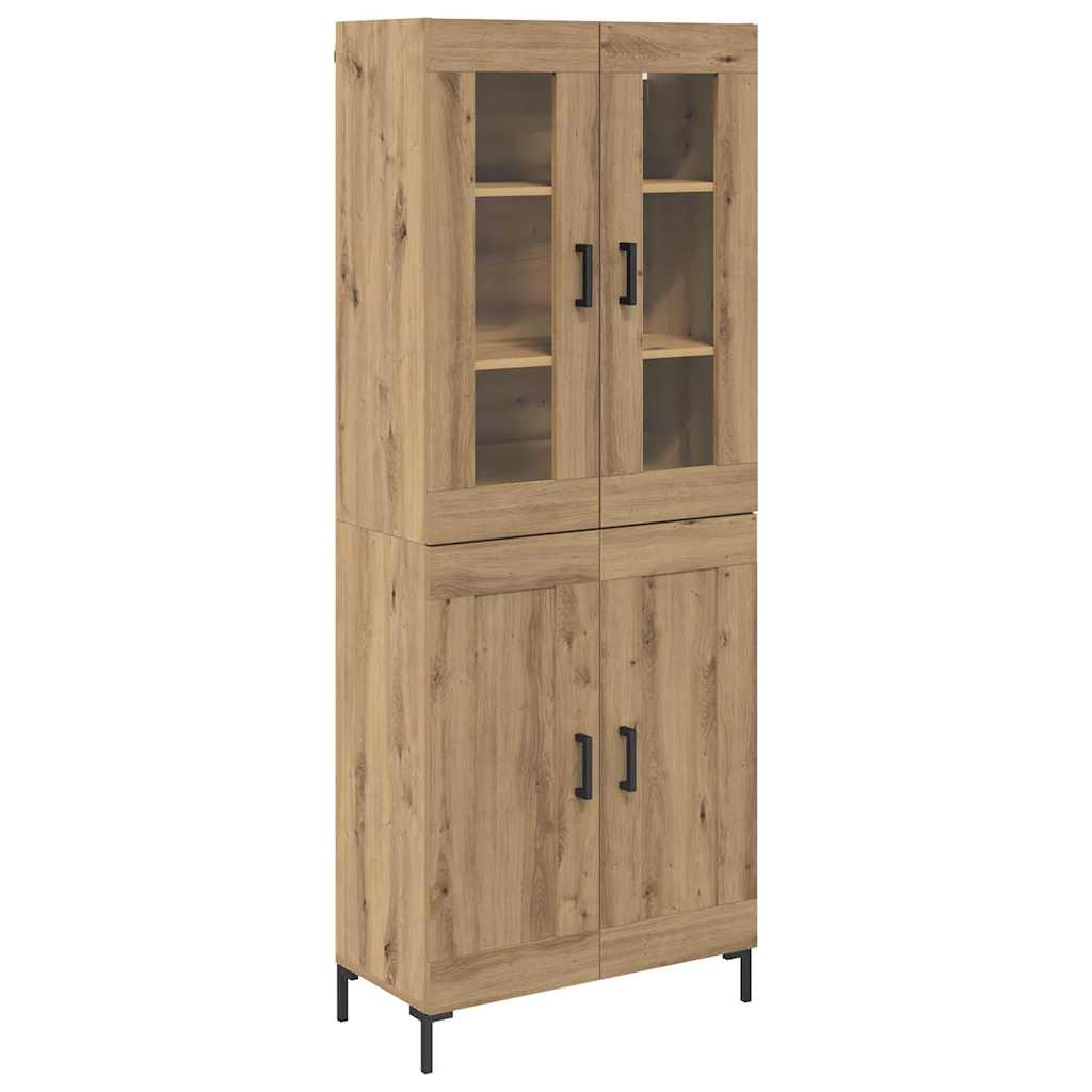 Hoge kast 2 pcs Artisan Eiken Bewerkt hout – afbeelding 2