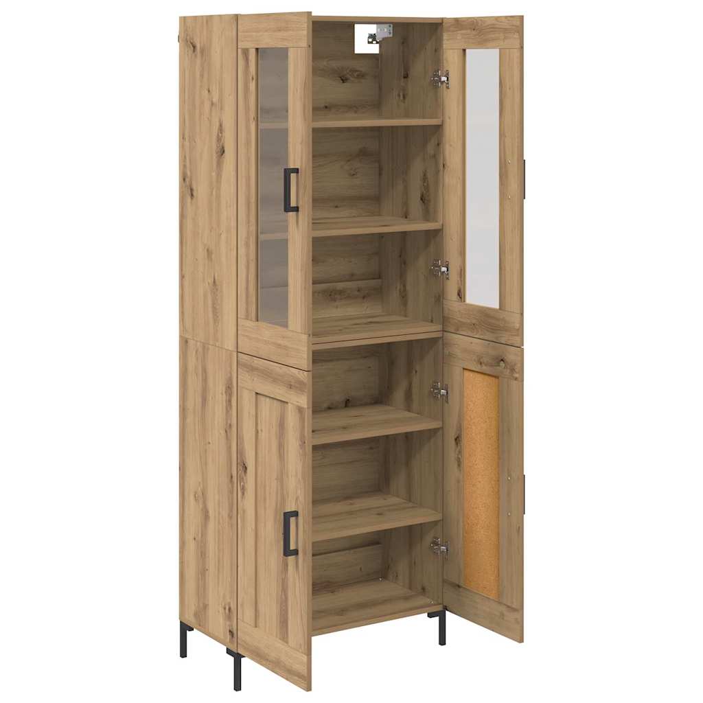 Hoge kast 2 pcs Artisan Eiken Bewerkt hout – afbeelding 5