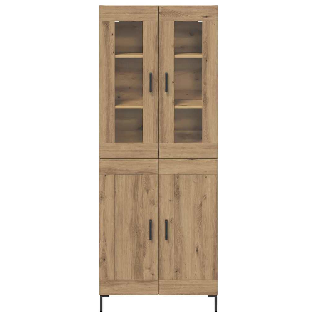 Hoge kast 2 pcs Artisan Eiken Bewerkt hout – afbeelding 8