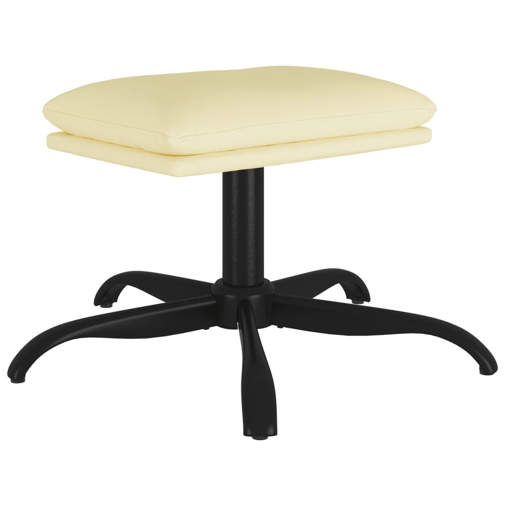 Voetenbank 60x60x36 cm kunstleer crèmekleurig – afbeelding 2