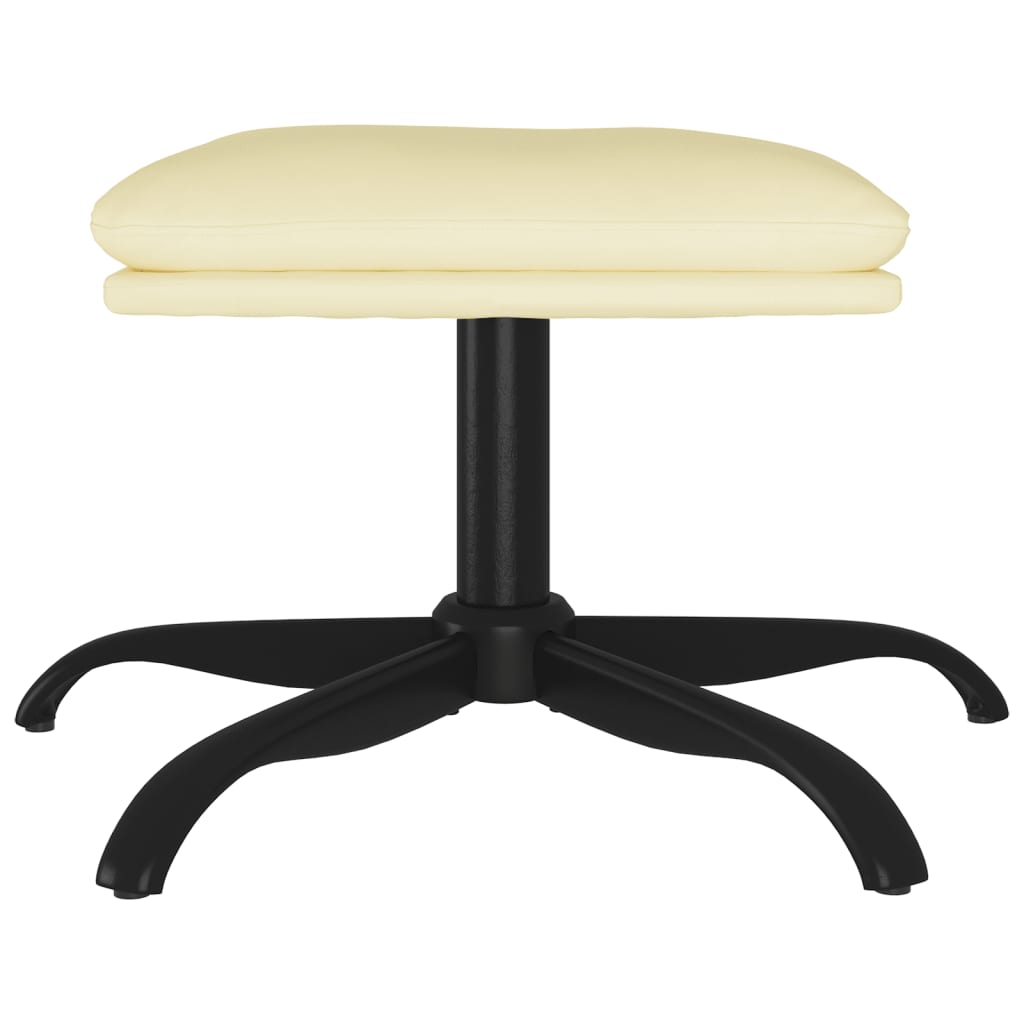 Voetenbank 60x60x36 cm kunstleer crèmekleurig – afbeelding 3