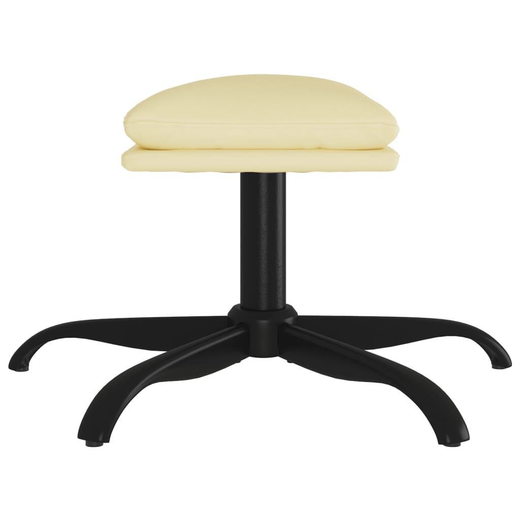 Voetenbank 60x60x36 cm kunstleer crèmekleurig – afbeelding 4
