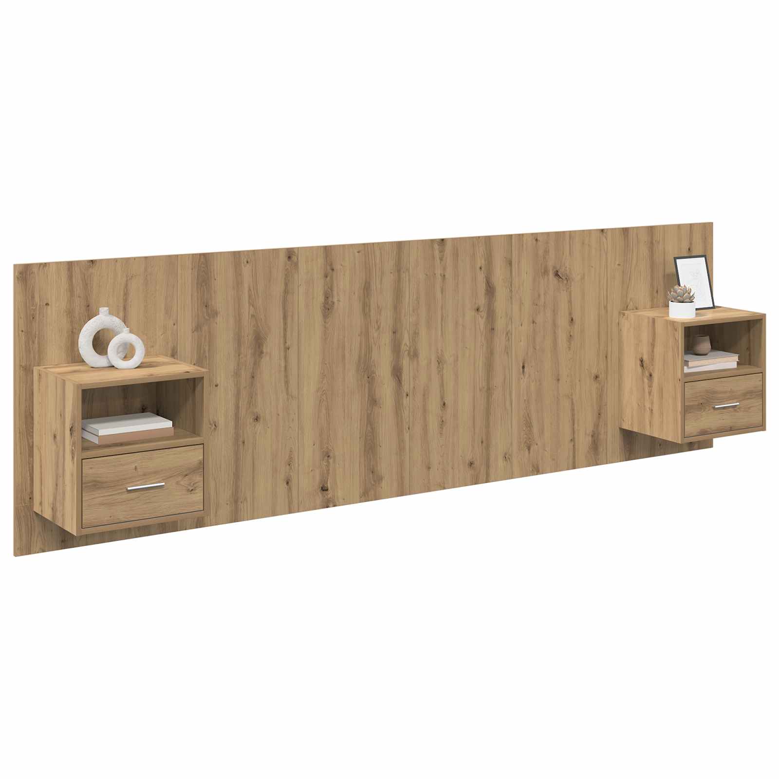 Hoofdbord Met Kast met lade 3 pcs Artisan Eiken Bewerkt hout – afbeelding 3