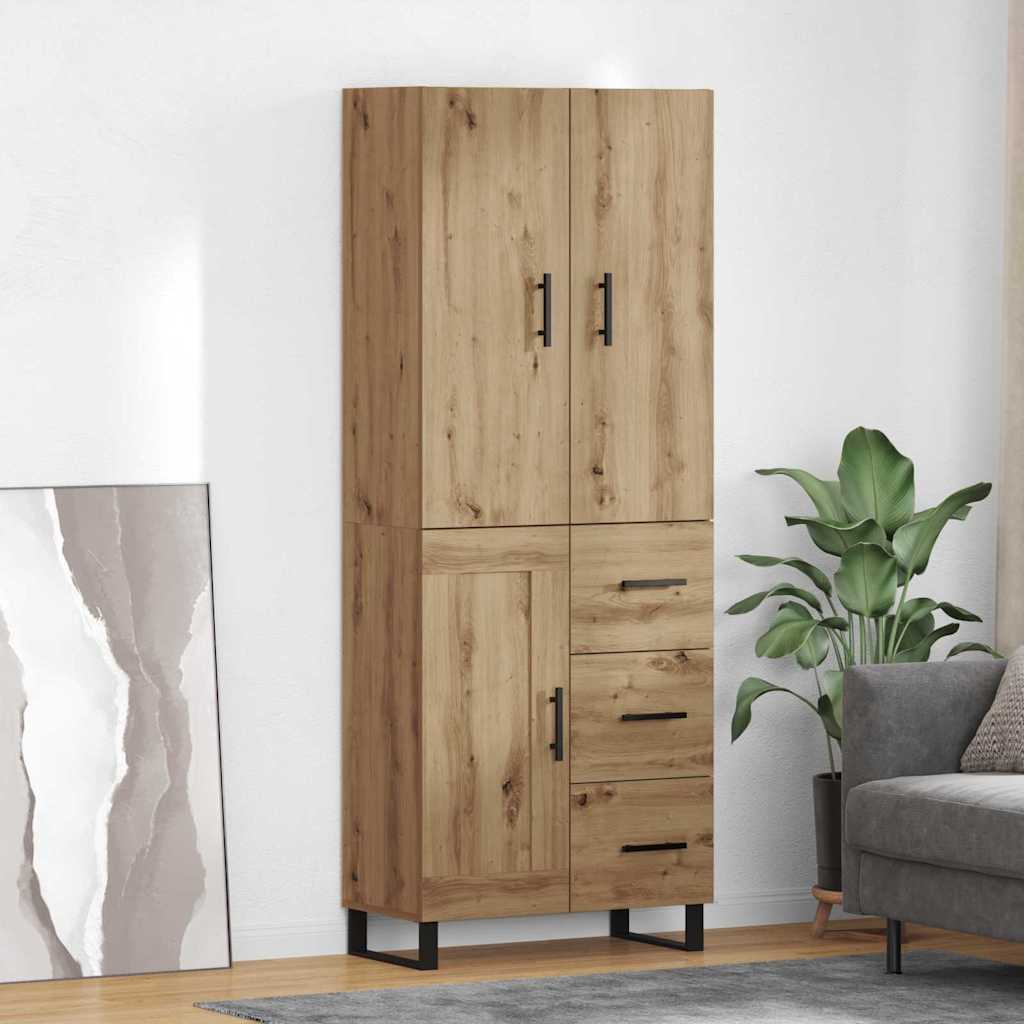 Hoge kast met lade 2 pcs Artisan Eiken 69,5 x 34 x 180 cm – afbeelding 1