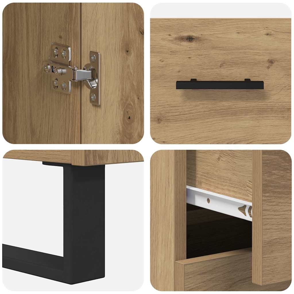 Hoge kast met lade 2 pcs Artisan Eiken 69,5 x 34 x 180 cm – afbeelding 11