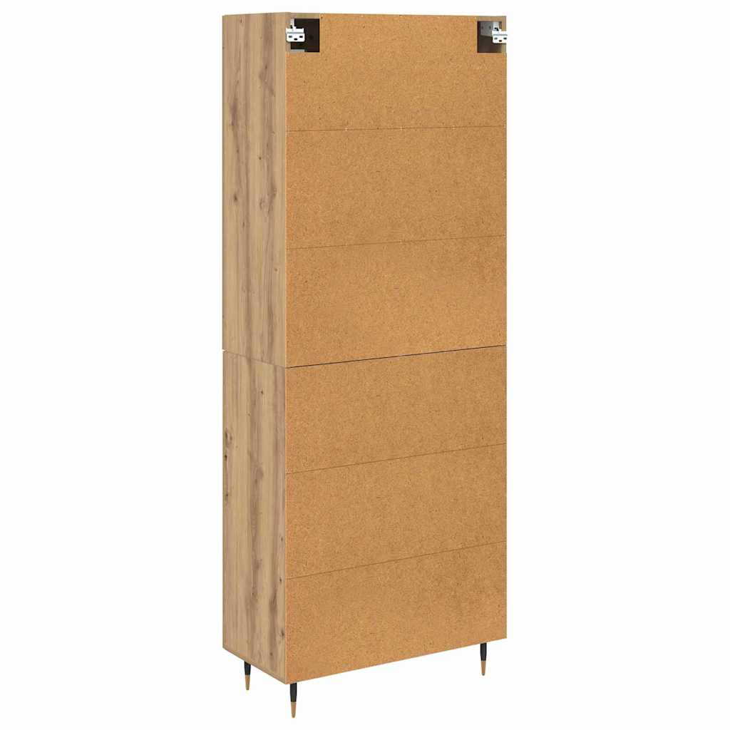 Hoge kast 2 pcs Artisan Eiken Bewerkt hout – afbeelding 10