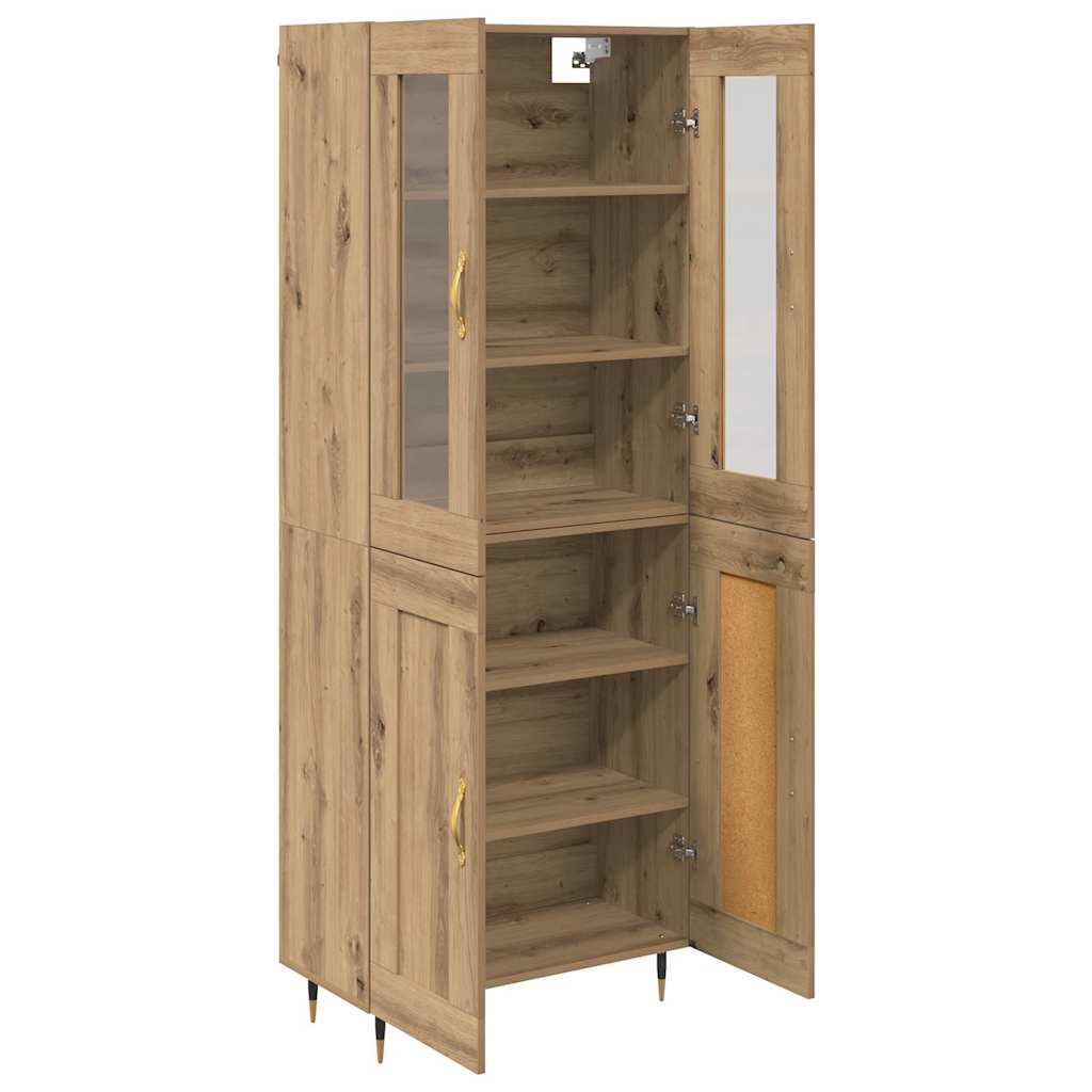 Hoge kast 2 pcs Artisan Eiken Bewerkt hout – afbeelding 5