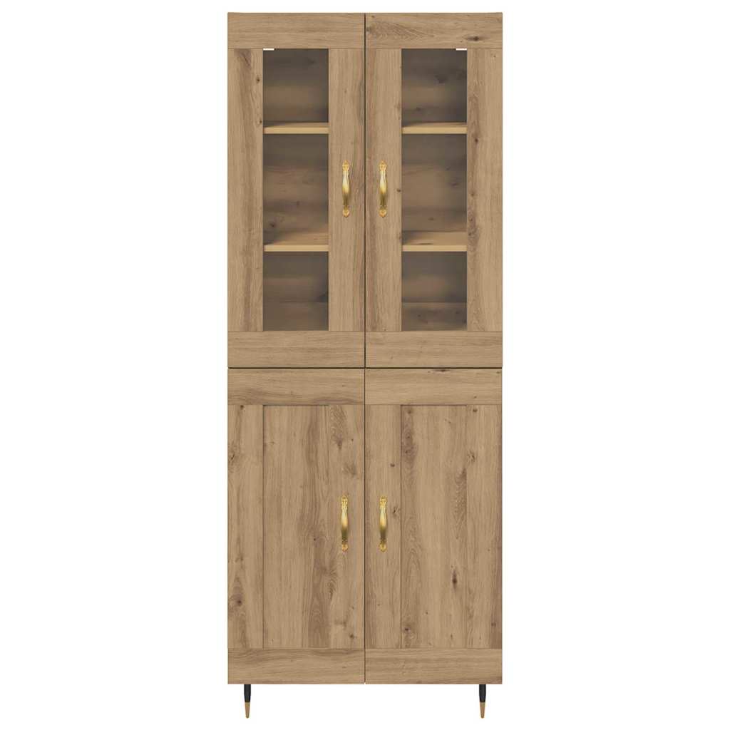 Hoge kast 2 pcs Artisan Eiken Bewerkt hout – afbeelding 8