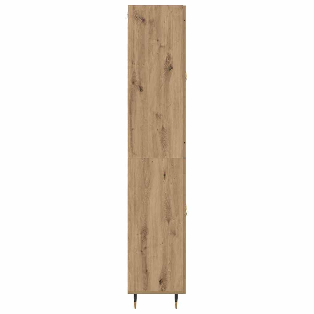 Hoge kast 2 pcs Artisan Eiken Bewerkt hout – afbeelding 9