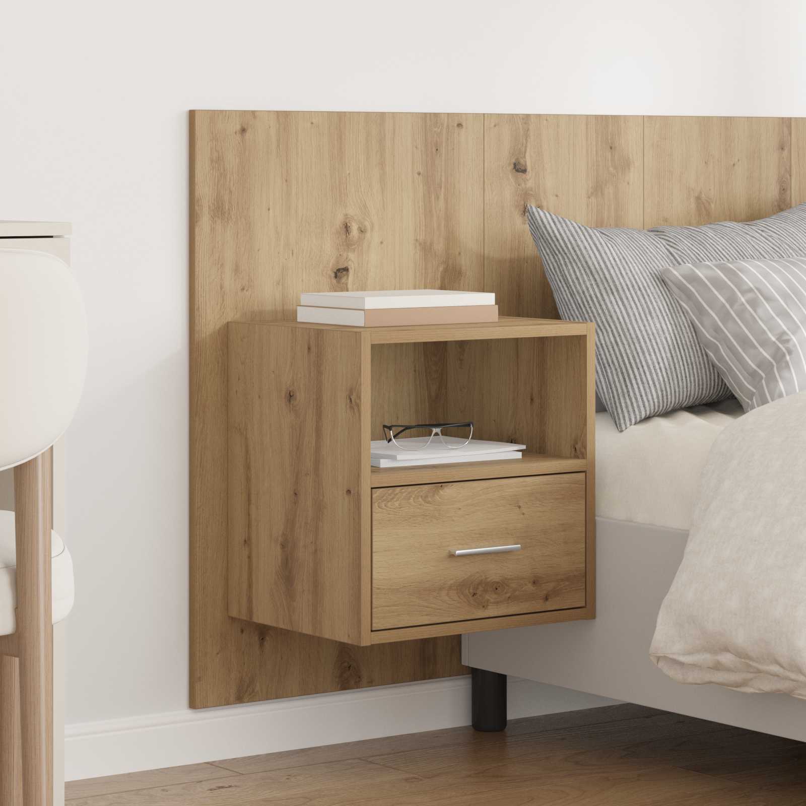 Hoofdbord Met Kast 3 st Artisan Eiken Bewerkt hout – afbeelding 4