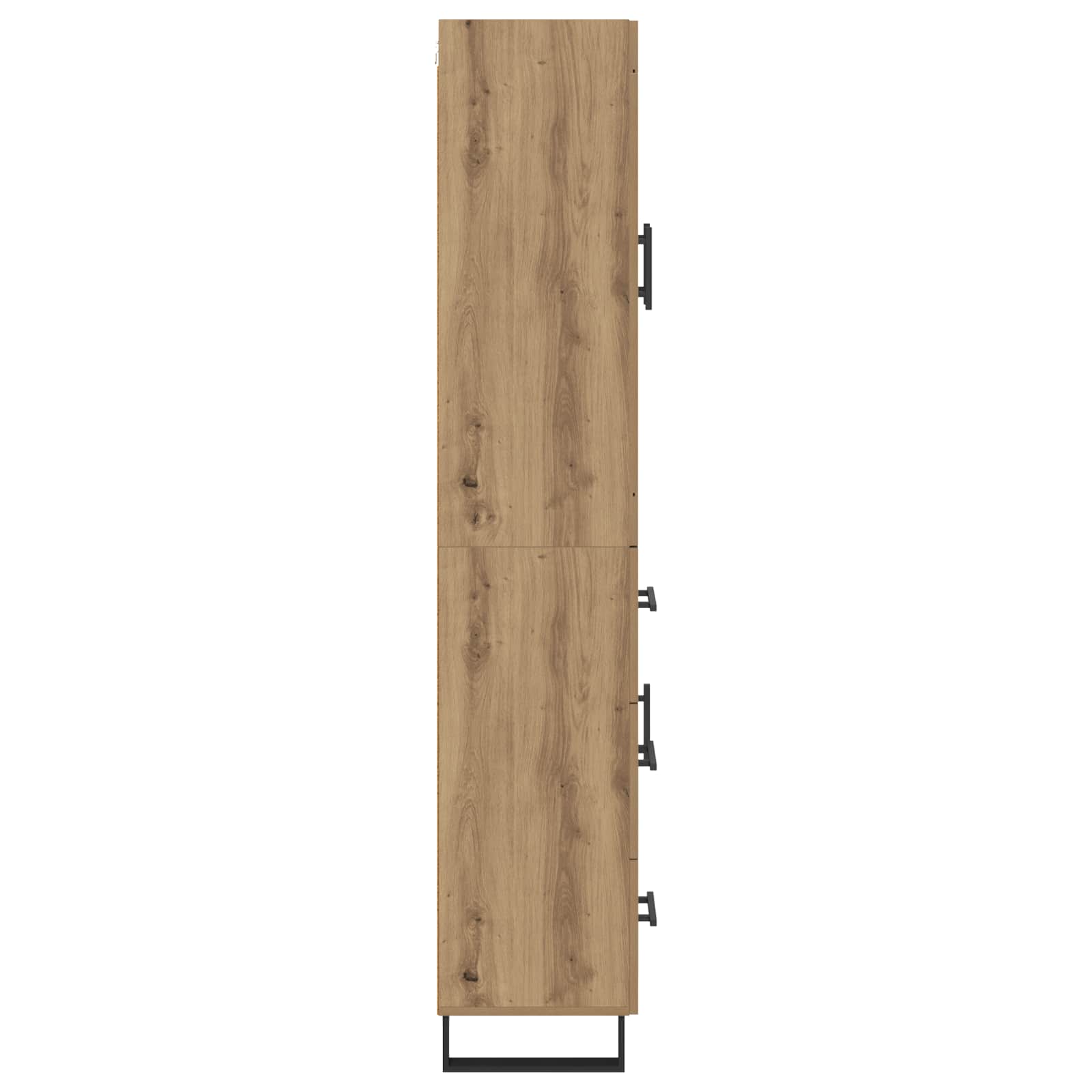 Hoge kast met lade 2 pcs Artisan Eiken Bewerkt hout – afbeelding 9