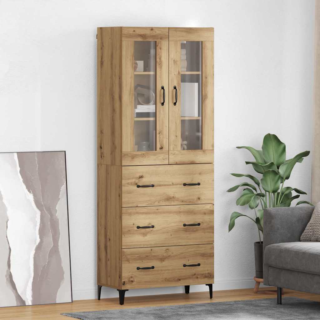 Highboard Artisan Eiken 69,5 x 34 x 180 cm Bewerkt hout – afbeelding 1