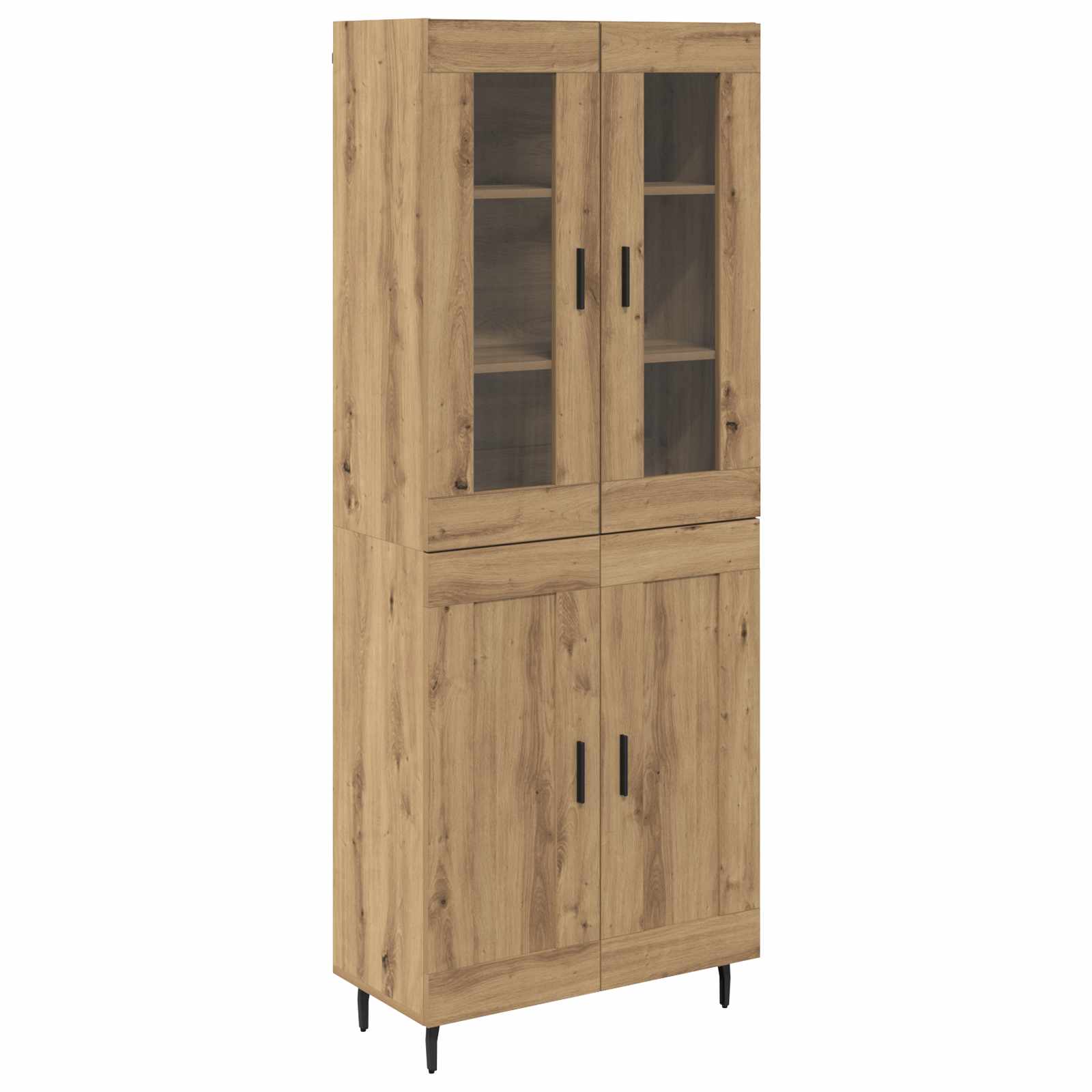 Hoge kast 2 pcs Artisan Eiken Bewerkt hout – afbeelding 2