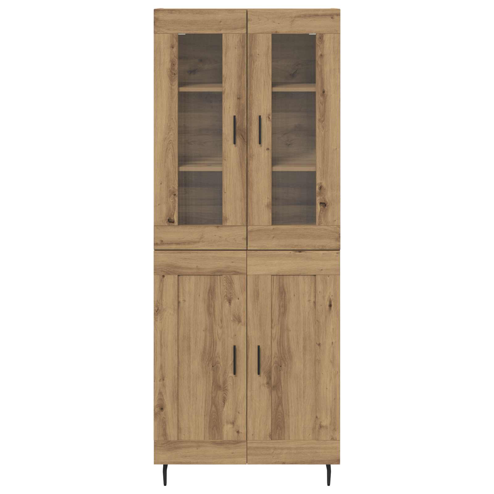 Hoge kast 2 pcs Artisan Eiken Bewerkt hout – afbeelding 8