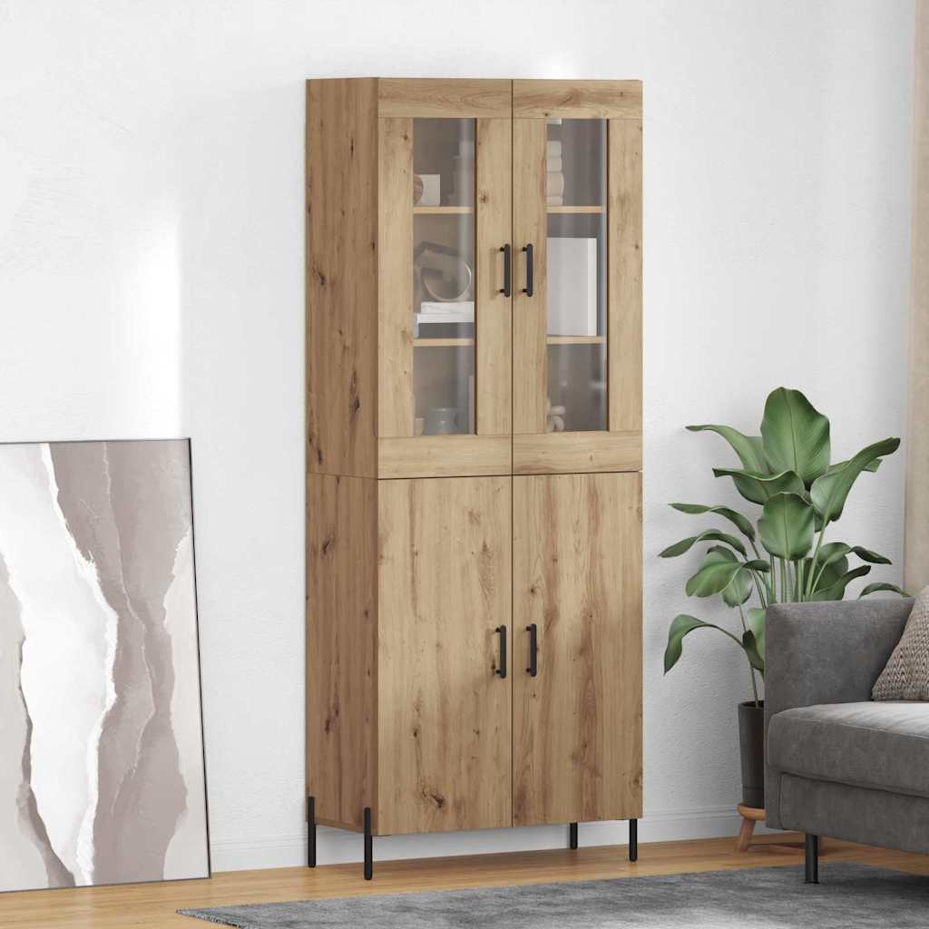 Highboard Artisan Eiken 69,5 x 34 x 180 cm Bewerkt hout – afbeelding 1