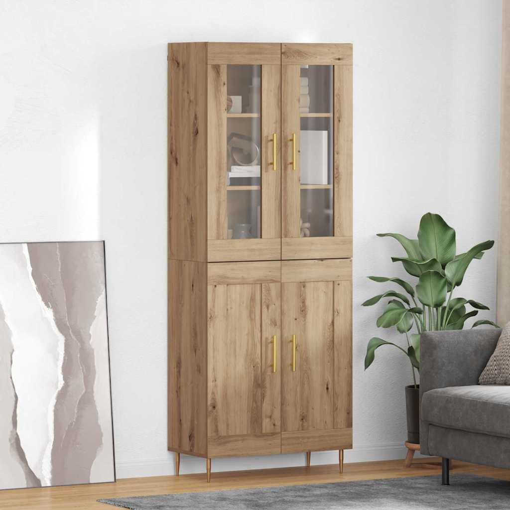 Hoge kast 2 pcs Artisan Eiken Bewerkt hout