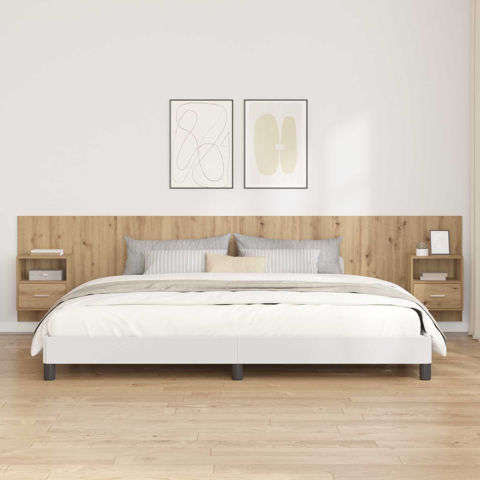 Hoofdbord Met Kast 3 st Artisan Eiken Bewerkt hout