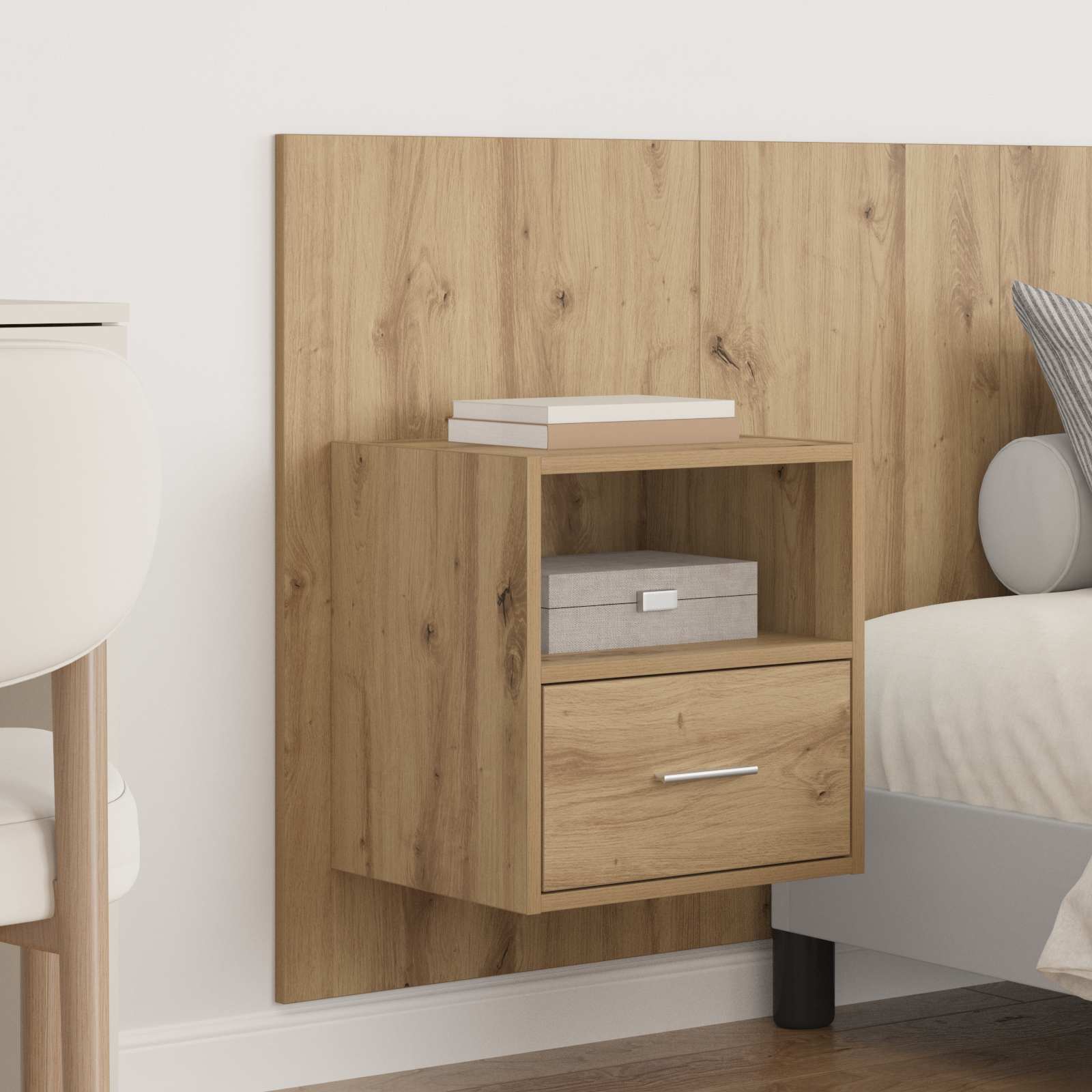 Hoofdbord Met Kast 3 st Artisan Eiken Bewerkt hout – afbeelding 4