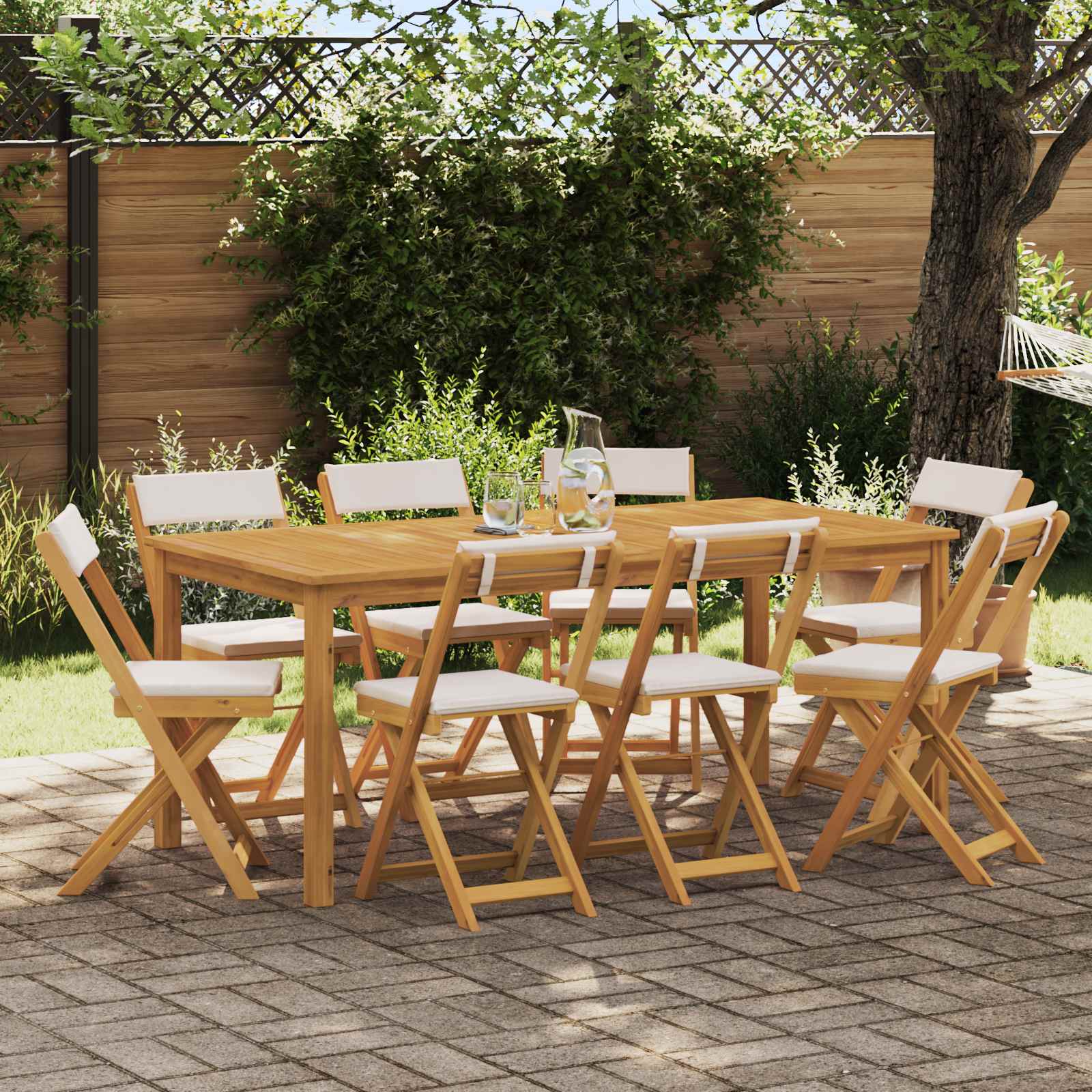 Bistrostoelen voor buiten 8 pcs Crèmewit 40 x 53 x 80 cm – afbeelding 1