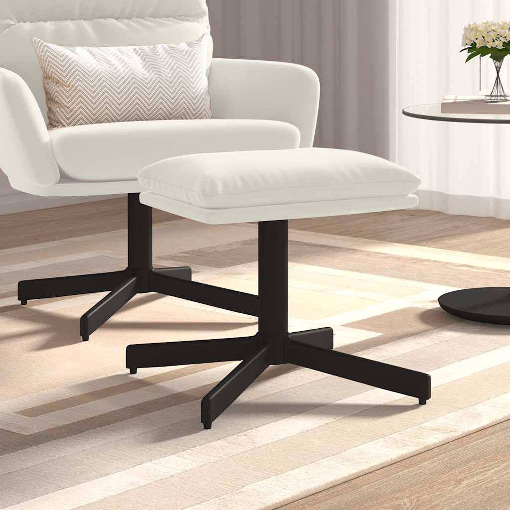 Voetenbank 60x60x36 cm fluweel crèmewit – afbeelding 1
