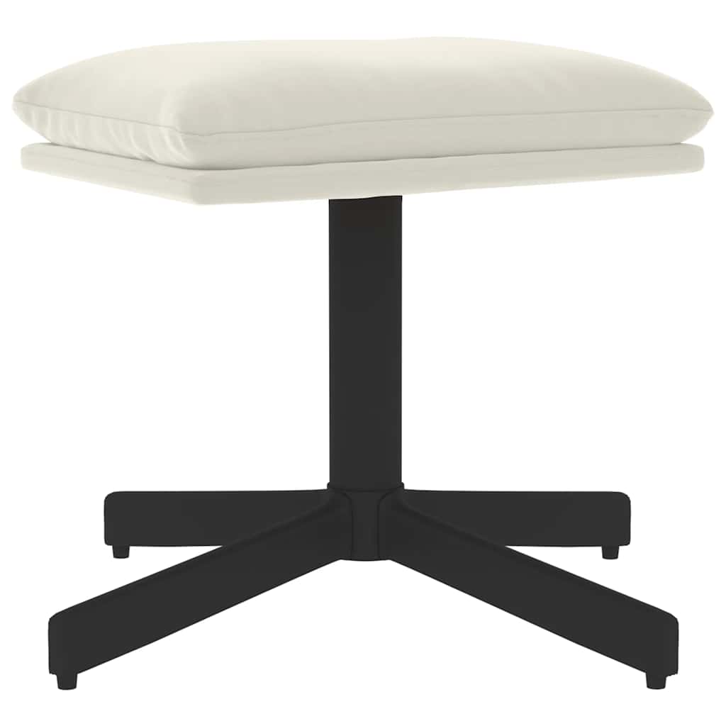 Voetenbank 60x60x36 cm fluweel crèmewit – afbeelding 2