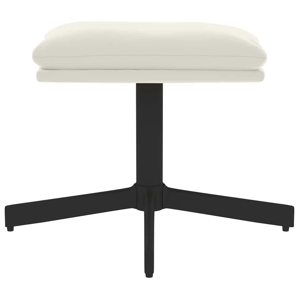 Voetenbank 60x60x36 cm fluweel crèmewit – afbeelding 3