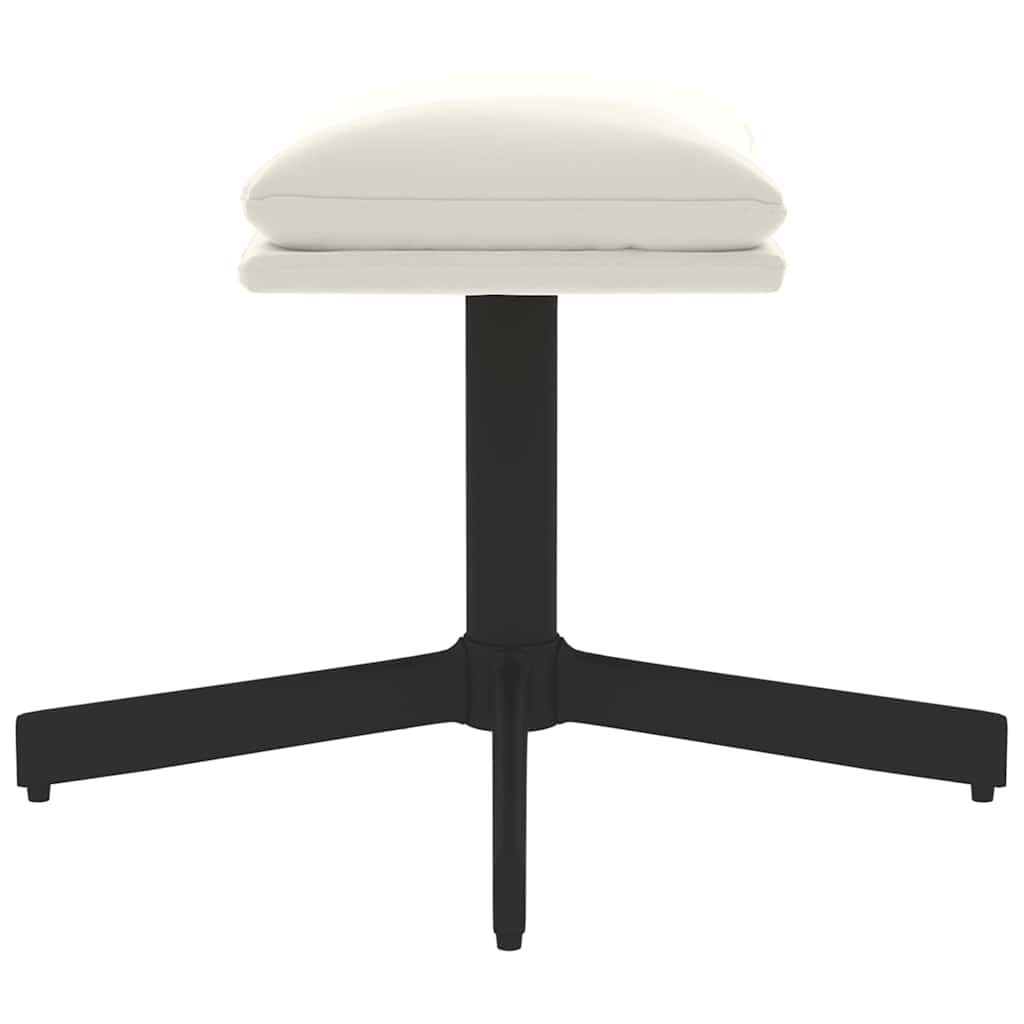 Voetenbank 60x60x36 cm fluweel crèmewit – afbeelding 4