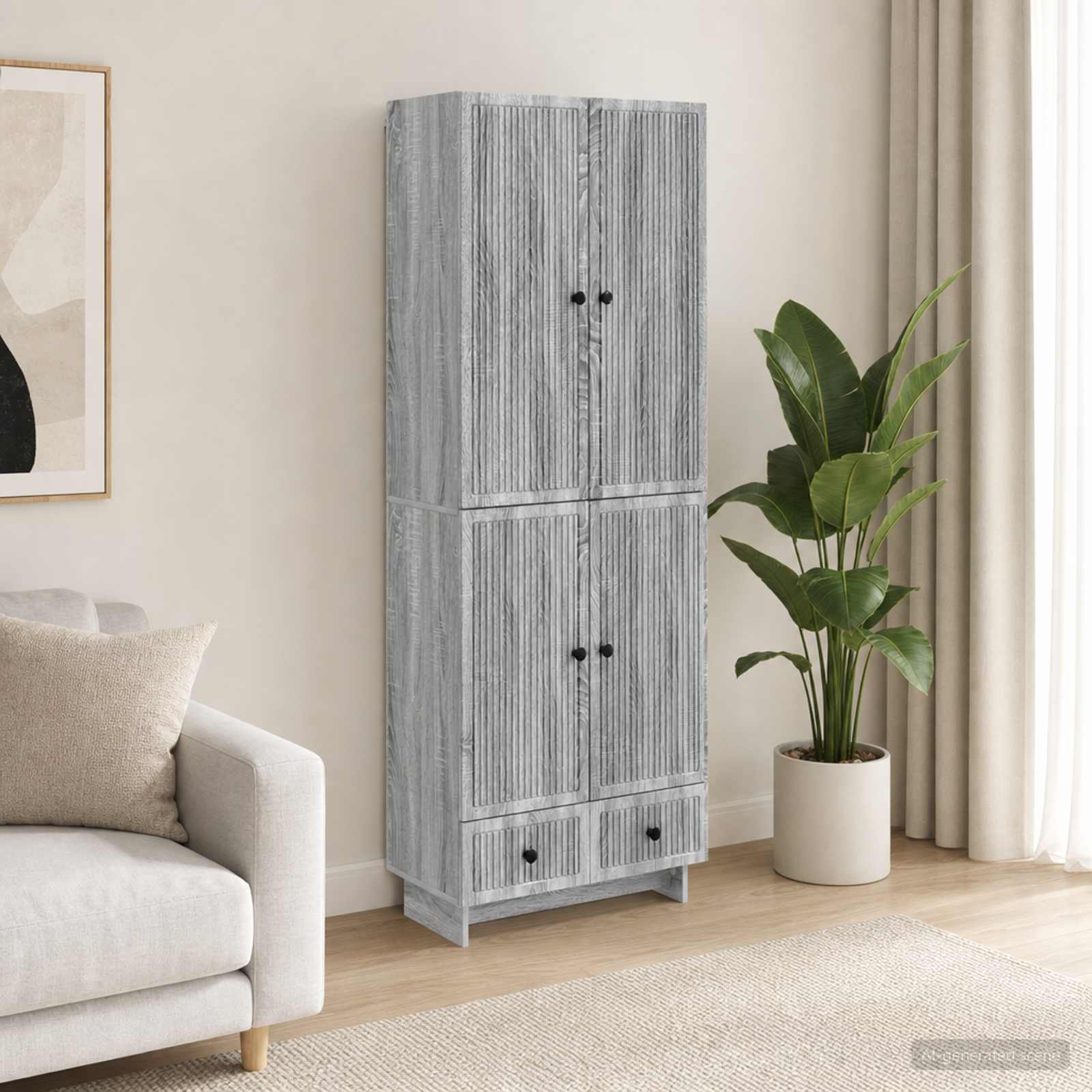 Kastenset 2 pcs Grijs Sonoma 66 x 34,5 x 95 cm Bewerkt hout
