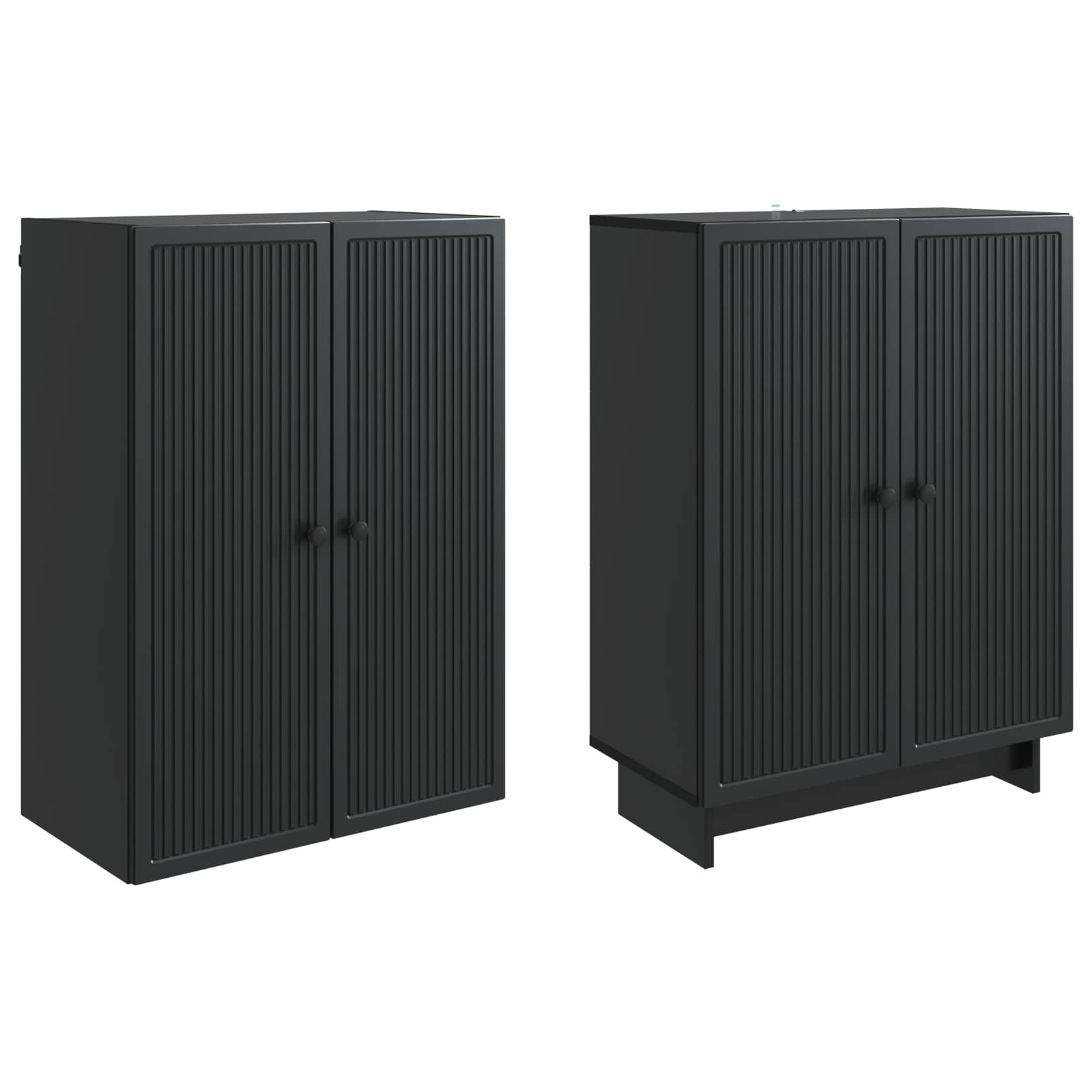 Kastenset 2 pcs Zwart 66 x 34,5 x 90 cm Bewerkt hout – afbeelding 4