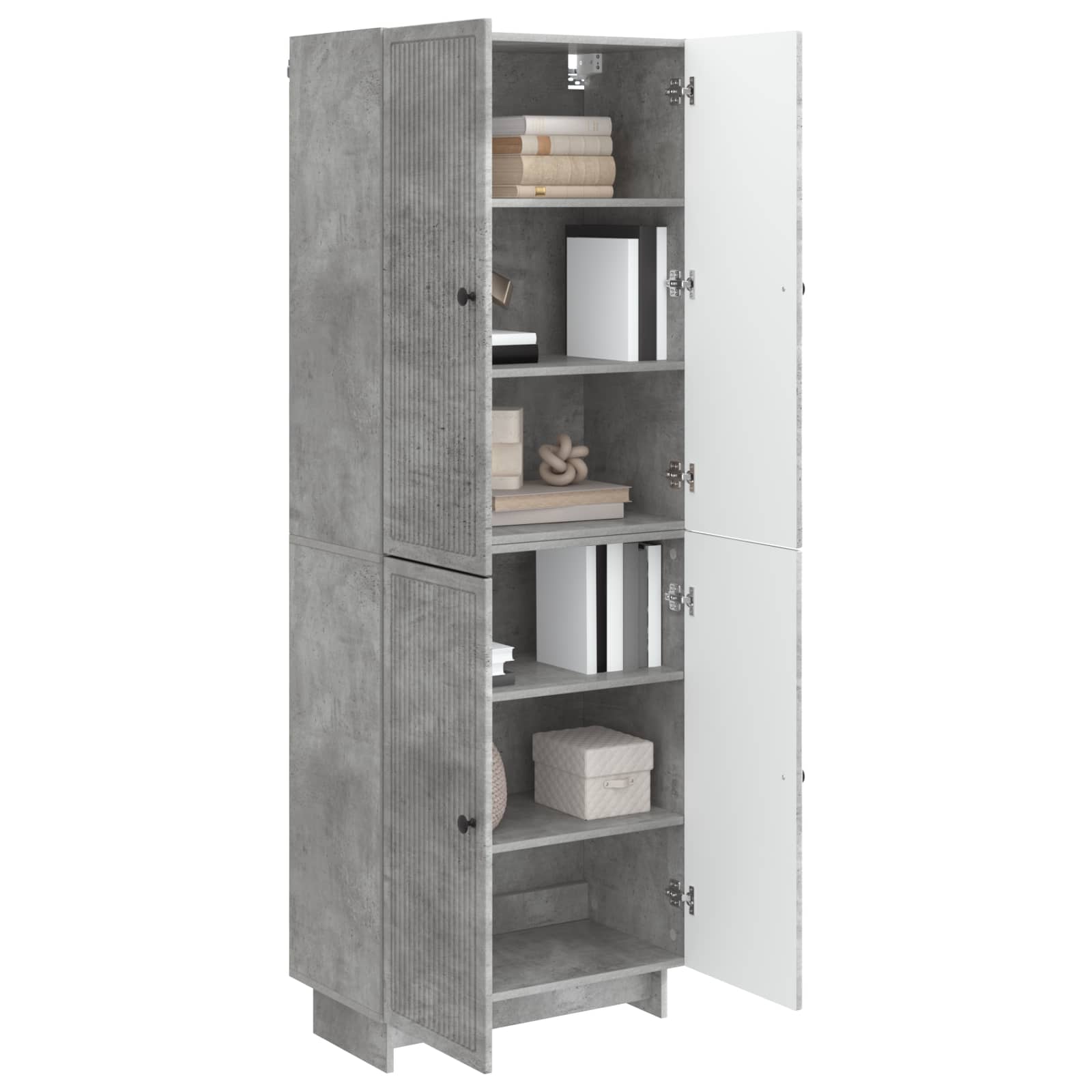 Kastenset 2 pcs Betongrijs 66 x 34,5 x 90 cm Bewerkt hout – afbeelding 3