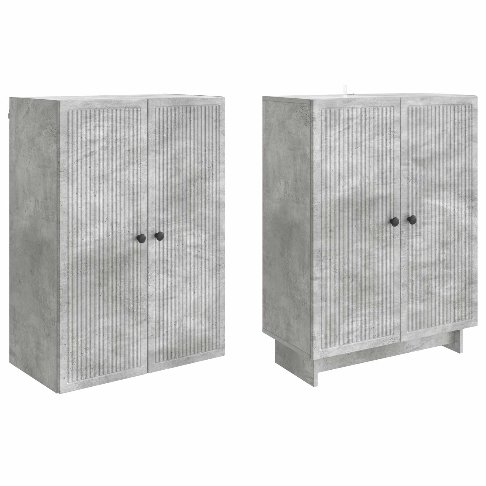 Kastenset 2 pcs Betongrijs 66 x 34,5 x 90 cm Bewerkt hout – afbeelding 4