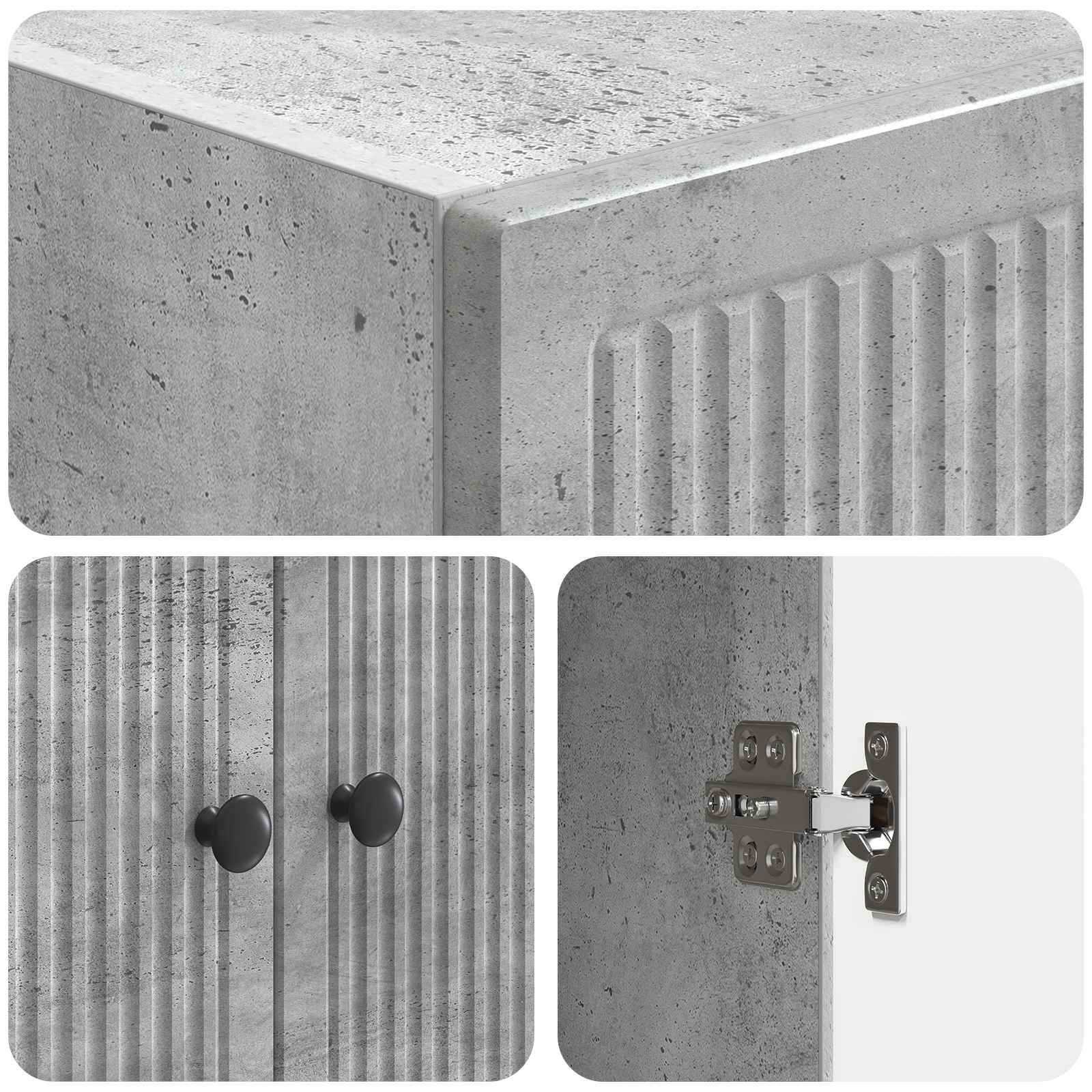 Kastenset 2 pcs Betongrijs 66 x 34,5 x 90 cm Bewerkt hout – afbeelding 8