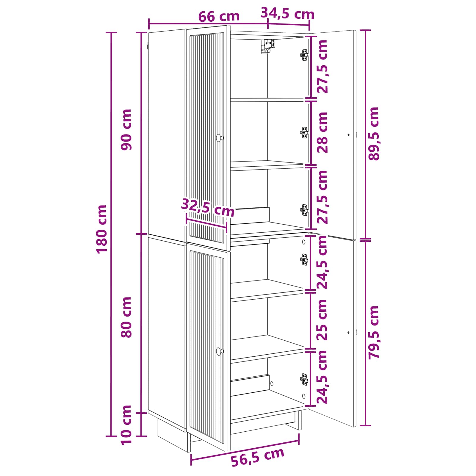 Kastenset 2 pcs Grijs Sonoma 66 x 34,5 x 90 cm Bewerkt hout – afbeelding 10