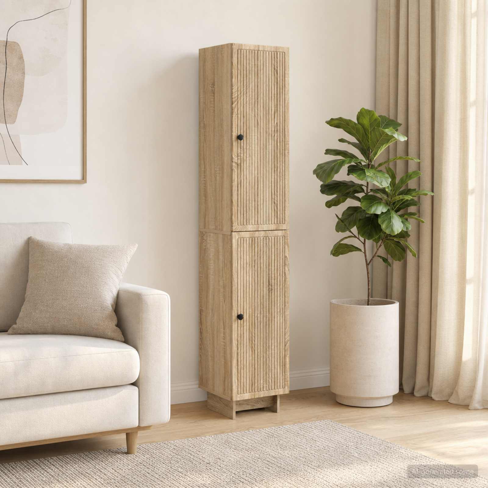Kastenset 2 pcs Sonoma Eiken 34,5 x 33 x 90 cm Bewerkt hout – afbeelding 1