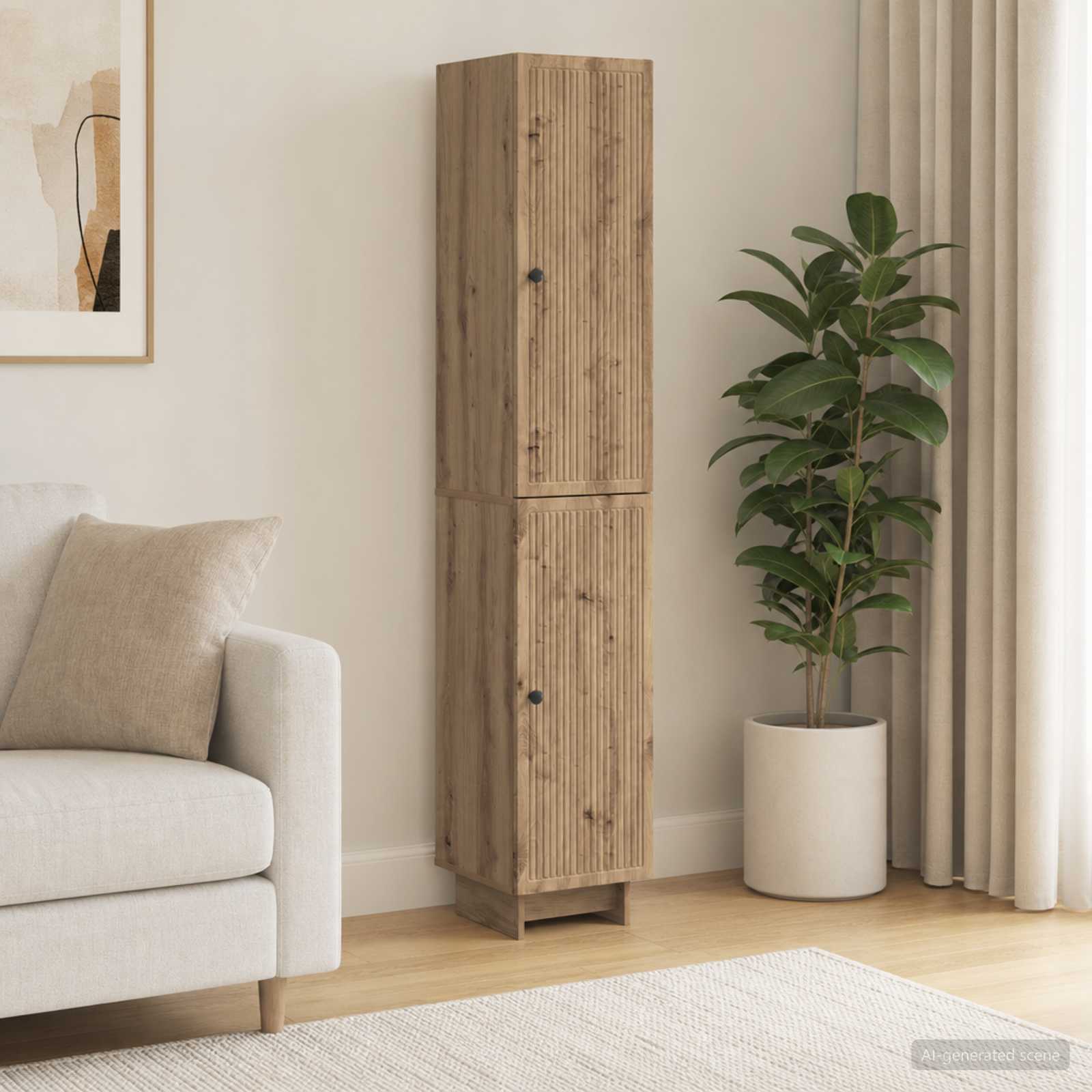 Kastenset 2 st Artisanaal eiken Bewerkt hout – afbeelding 1