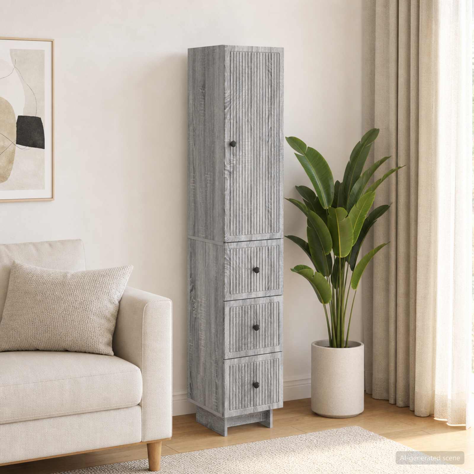 Kastenset 2 pcs 33 x 34,5 x 90 cm Bewerkt hout