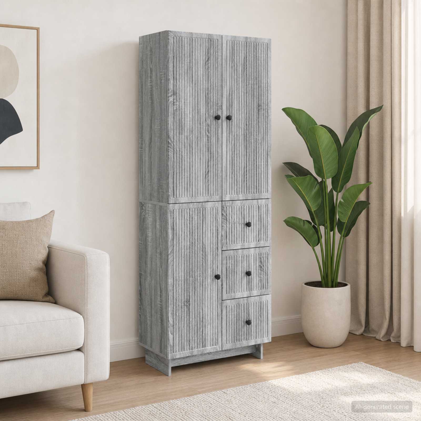 Kastenset 2 pcs 66 x 34,5 x 90 cm Bewerkt hout