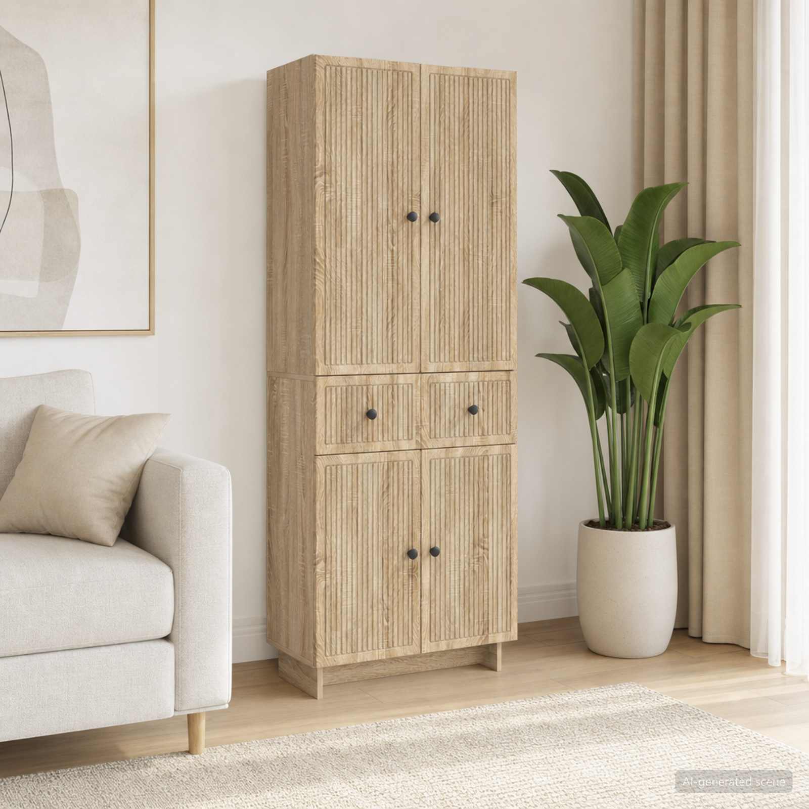 Kastenset 2 pcs 66 x 34,5 x 90 cm Bewerkt hout – afbeelding 1