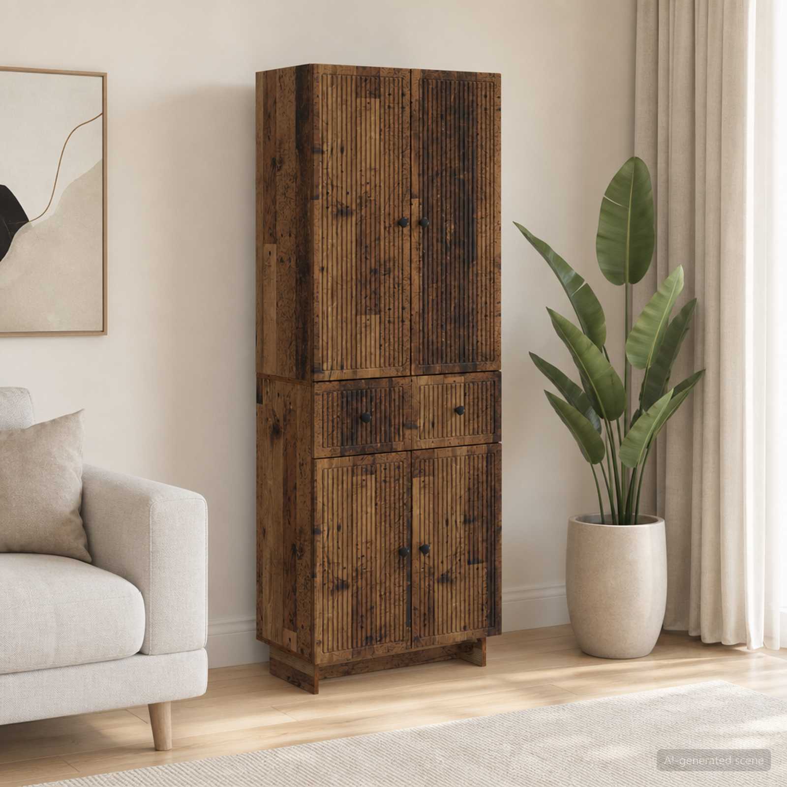 Kastenset 2 pcs 66 x 34,5 x 90 cm Bewerkt hout