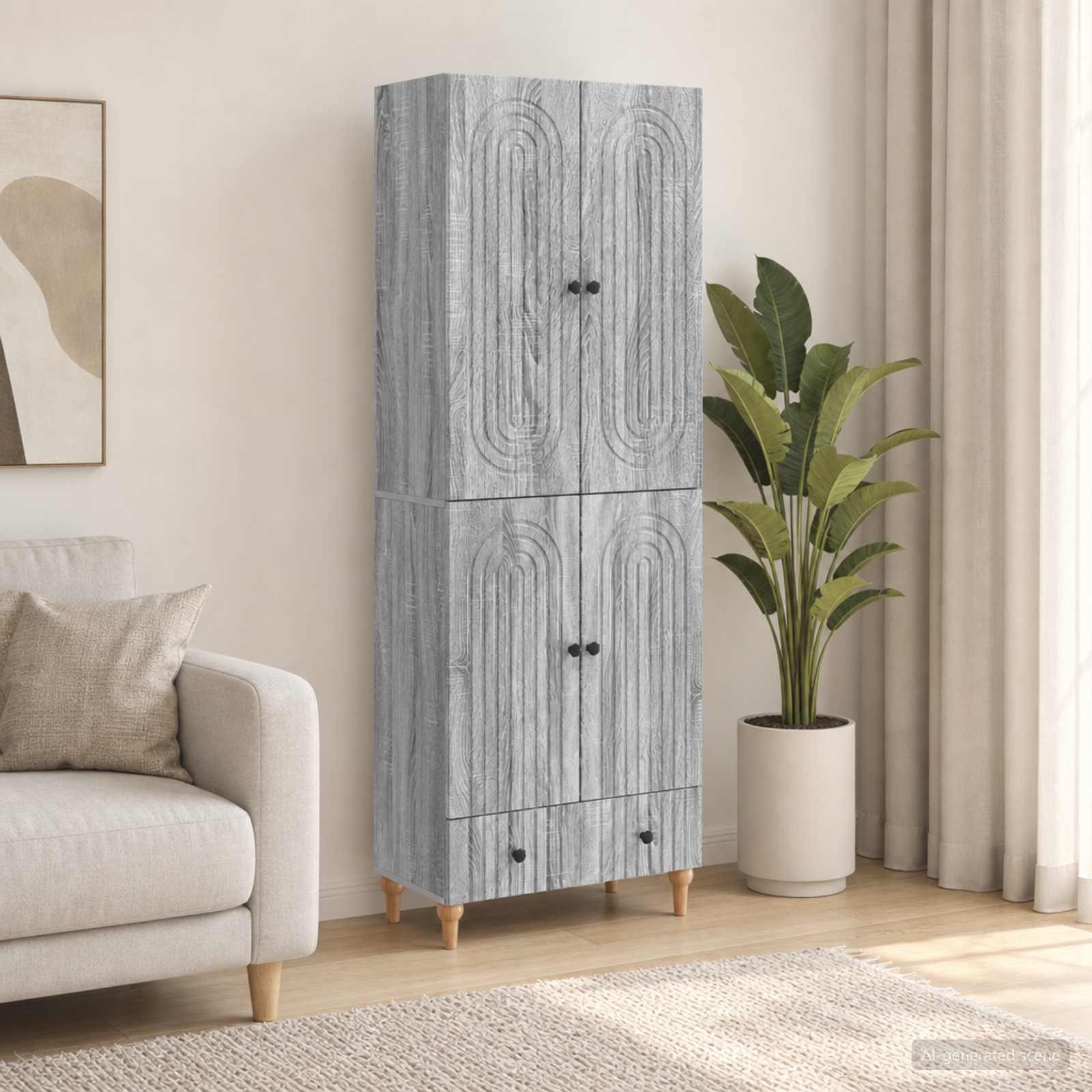 Kastenset 2 pcs 66 x 34,5 x 95 cm Bewerkt hout