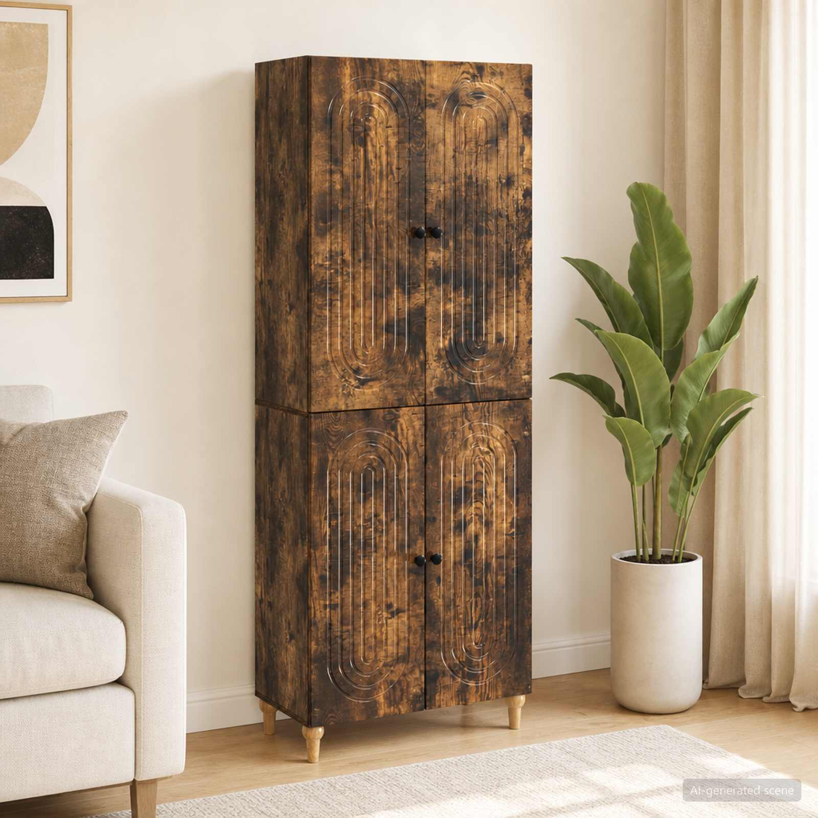 Kastenset 2 pcs 66 x 34,5 x 90 cm Bewerkt hout