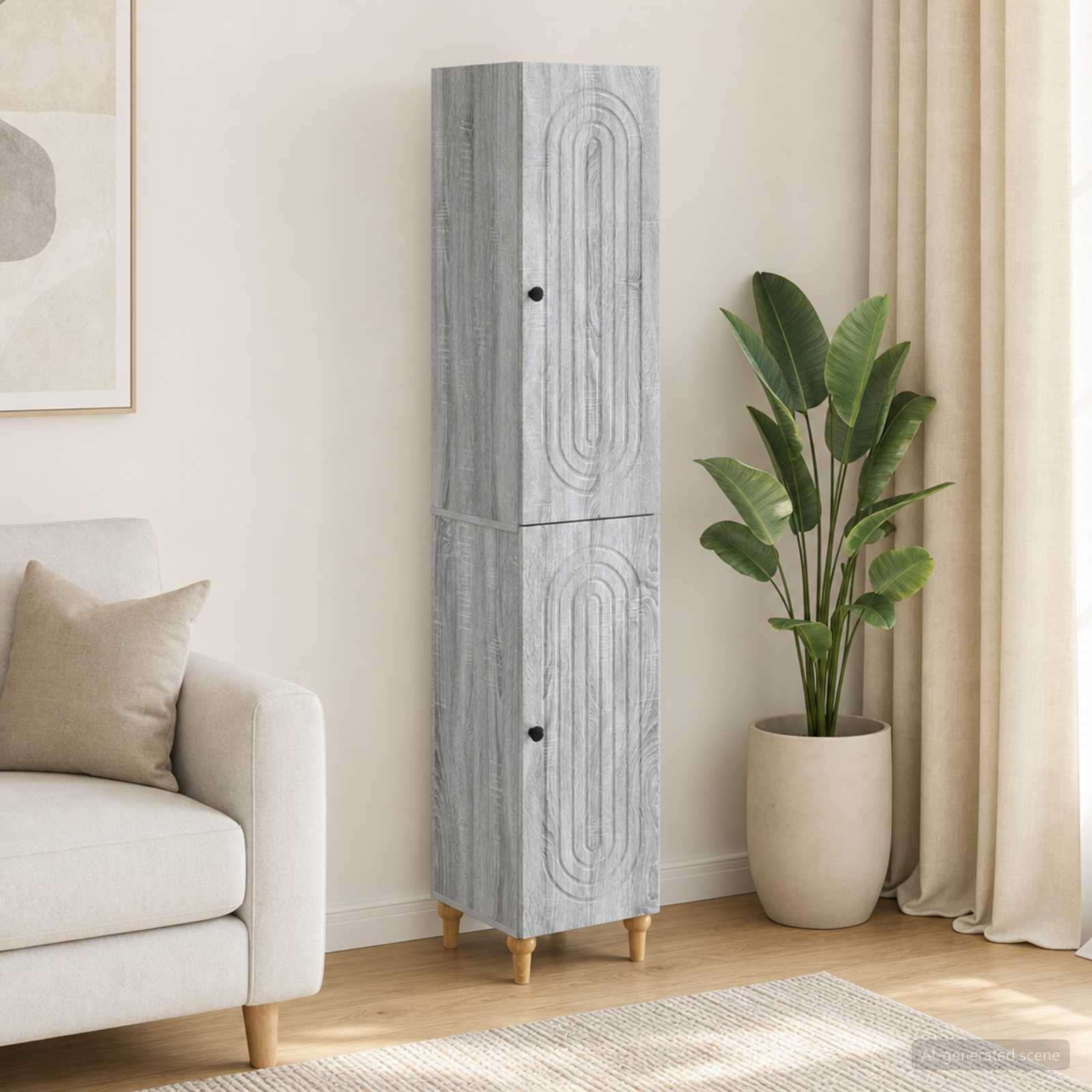 Kastenset 2 pcs Grijs Sonoma Bewerkt hout – afbeelding 1
