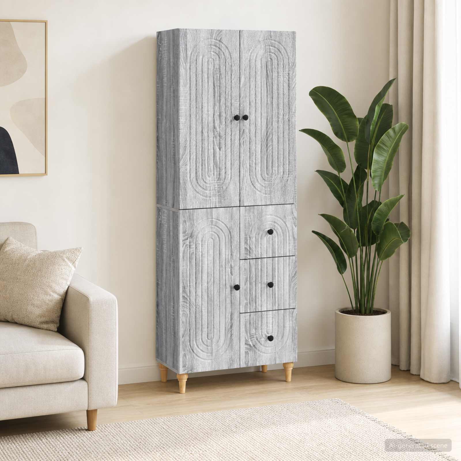 Kastenset 2 pcs 66 x 34,5 x 90 cm Bewerkt hout
