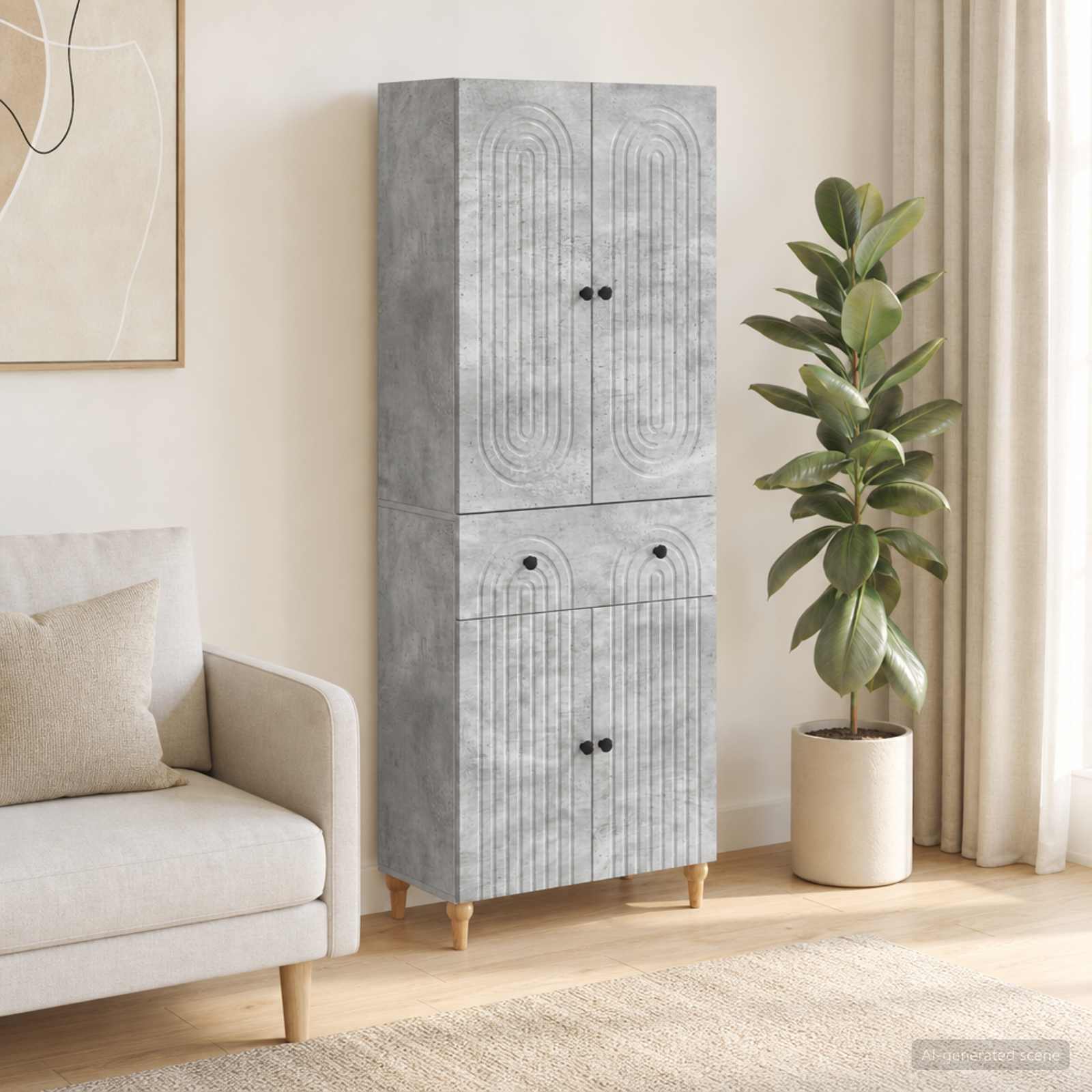 Kastenset 2 pcs 66 x 34,5 x 90 cm Bewerkt hout