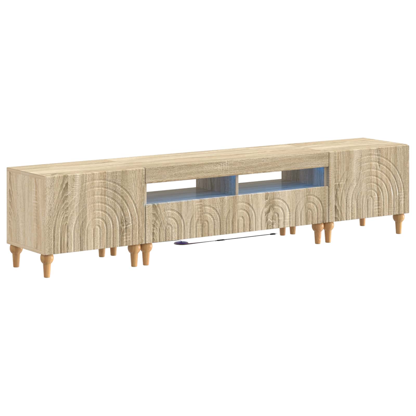 3-delige LED TV-kast Sonoma Eiken Bewerkt hout