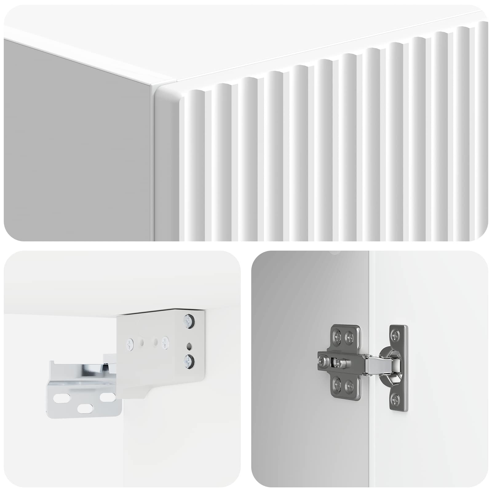 Kastenset 2 pcs Hoogglans Wit 66 x 34,5 x 90 cm Bewerkt hout – afbeelding 8